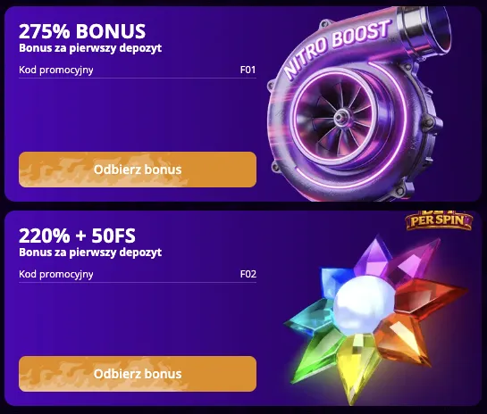 Bonusy w F1 Casino